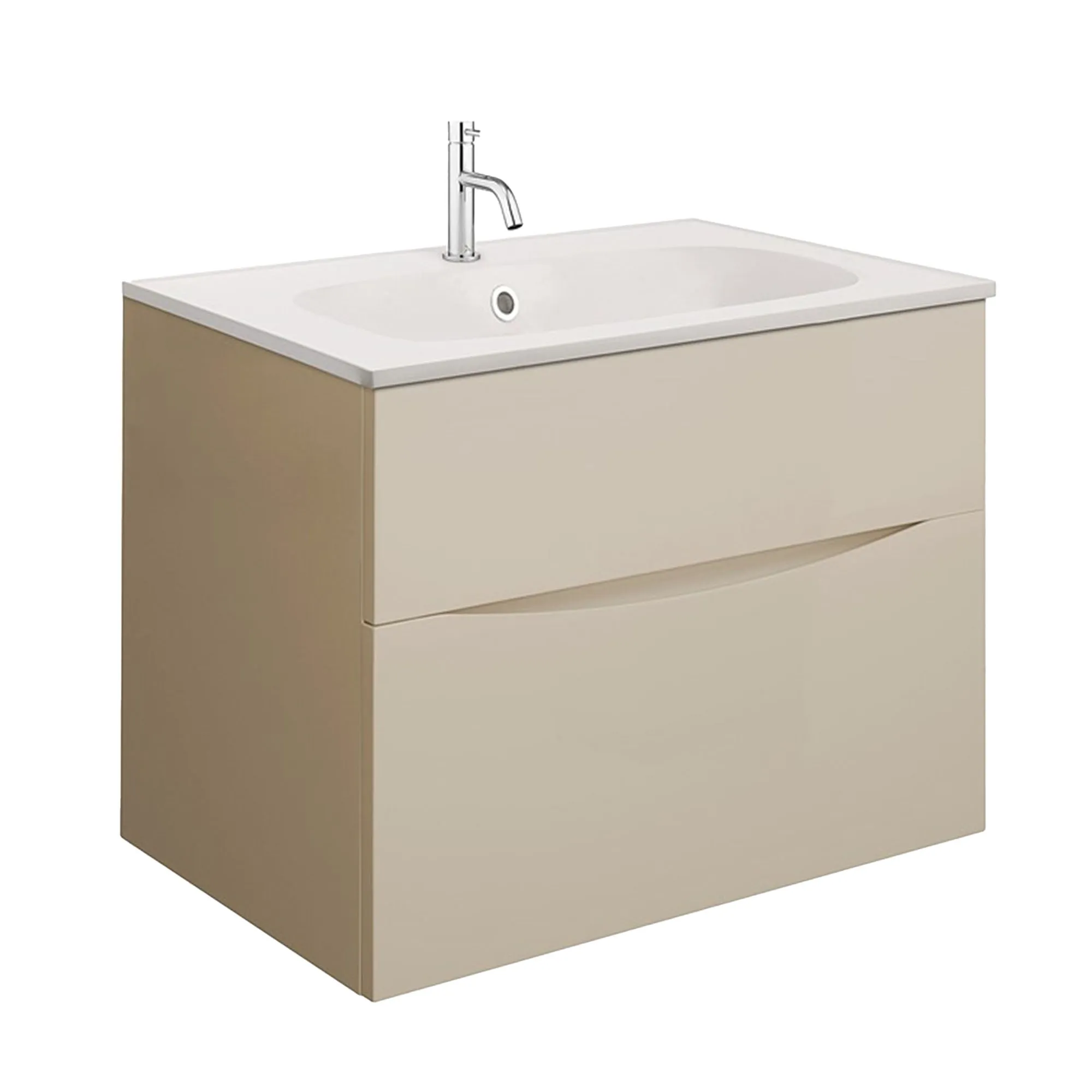 Crosswater Glide II 2-Drawer Wall Hung Vanity Unit With Matt White Basin
