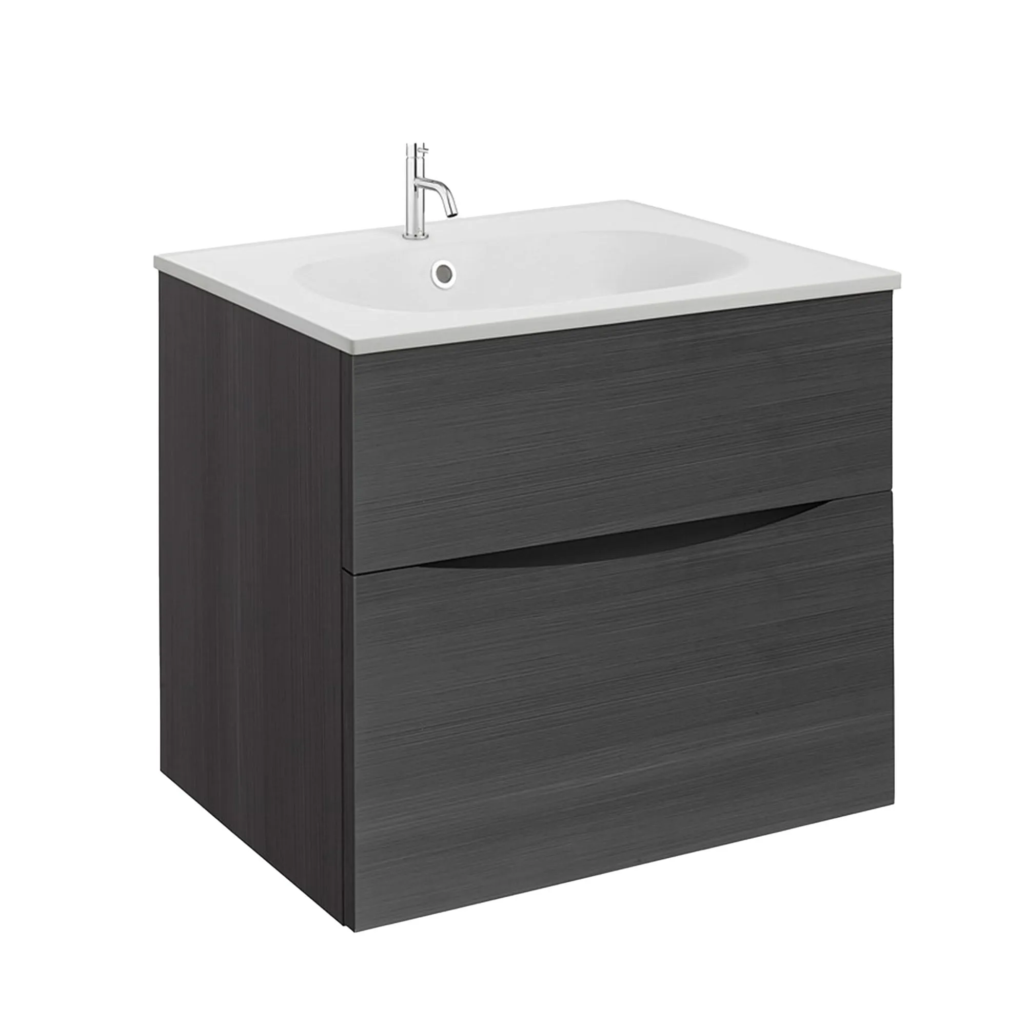 Crosswater Glide II 2-Drawer Wall Hung Vanity Unit With Matt White Basin