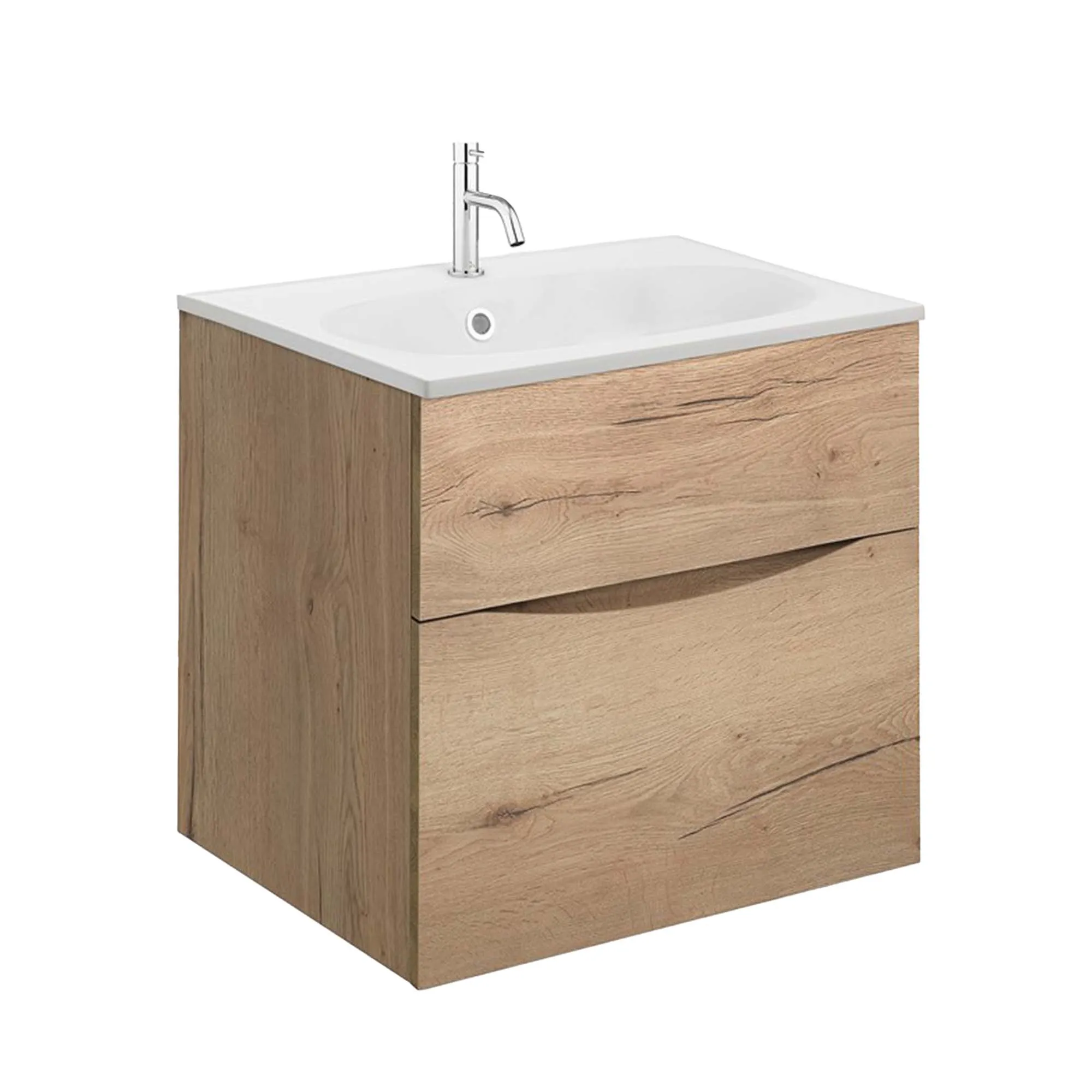 Crosswater Glide II 2-Drawer Wall Hung Vanity Unit With Matt White Basin