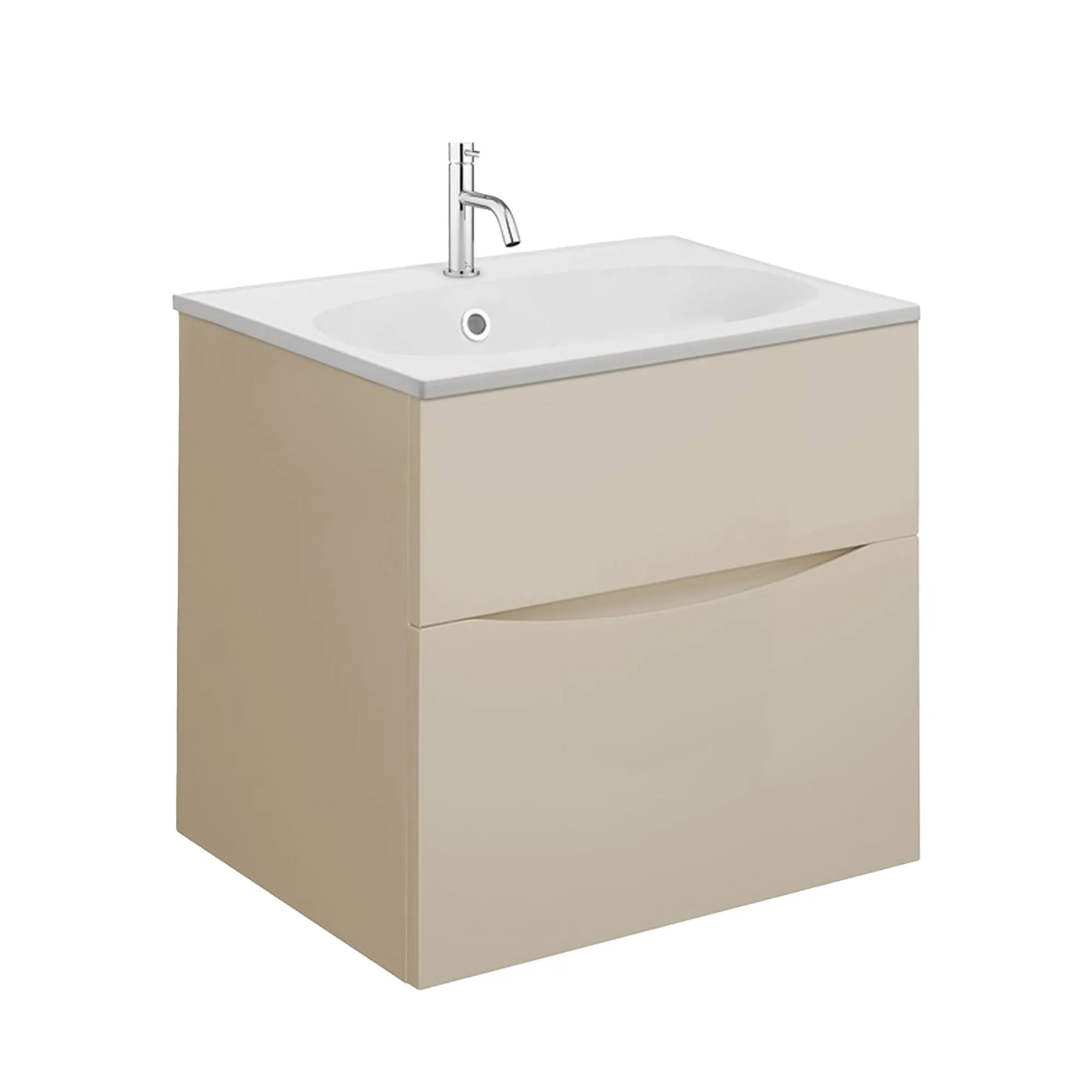 Crosswater Glide II 2-Drawer Wall Hung Vanity Unit With Matt White Basin