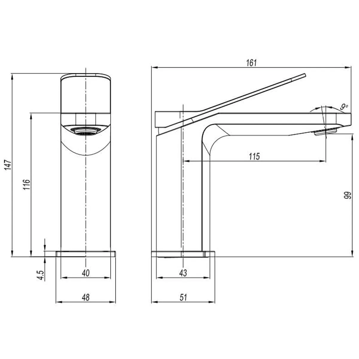 Crosswater Glide II Basin Mixer Tap Monobloc