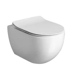 Crosswater Glide II Rimless Wall Hung WC Pan With Soft Close Toilet Seat - Gloss