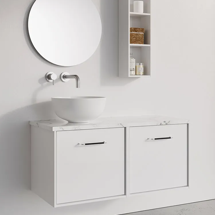 Crosswater Infinity 1000 Double Drawer Wall Hung Vanity Unit With Worktop