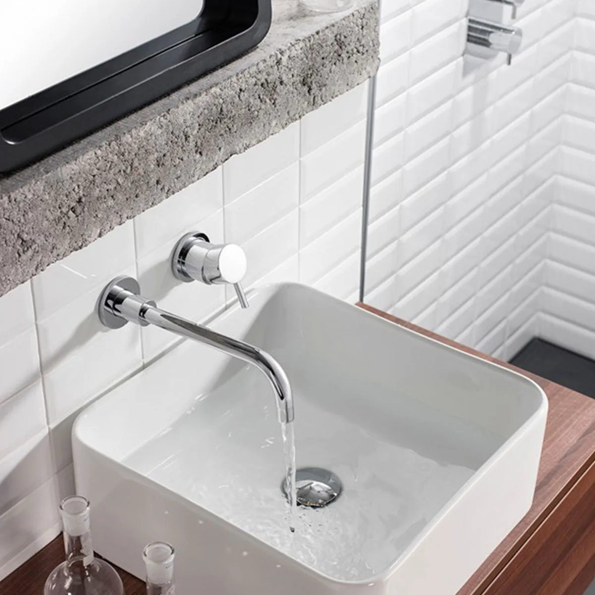 Crosswater Kai Lever Wall Mounted 2 Hole Basin Mixer