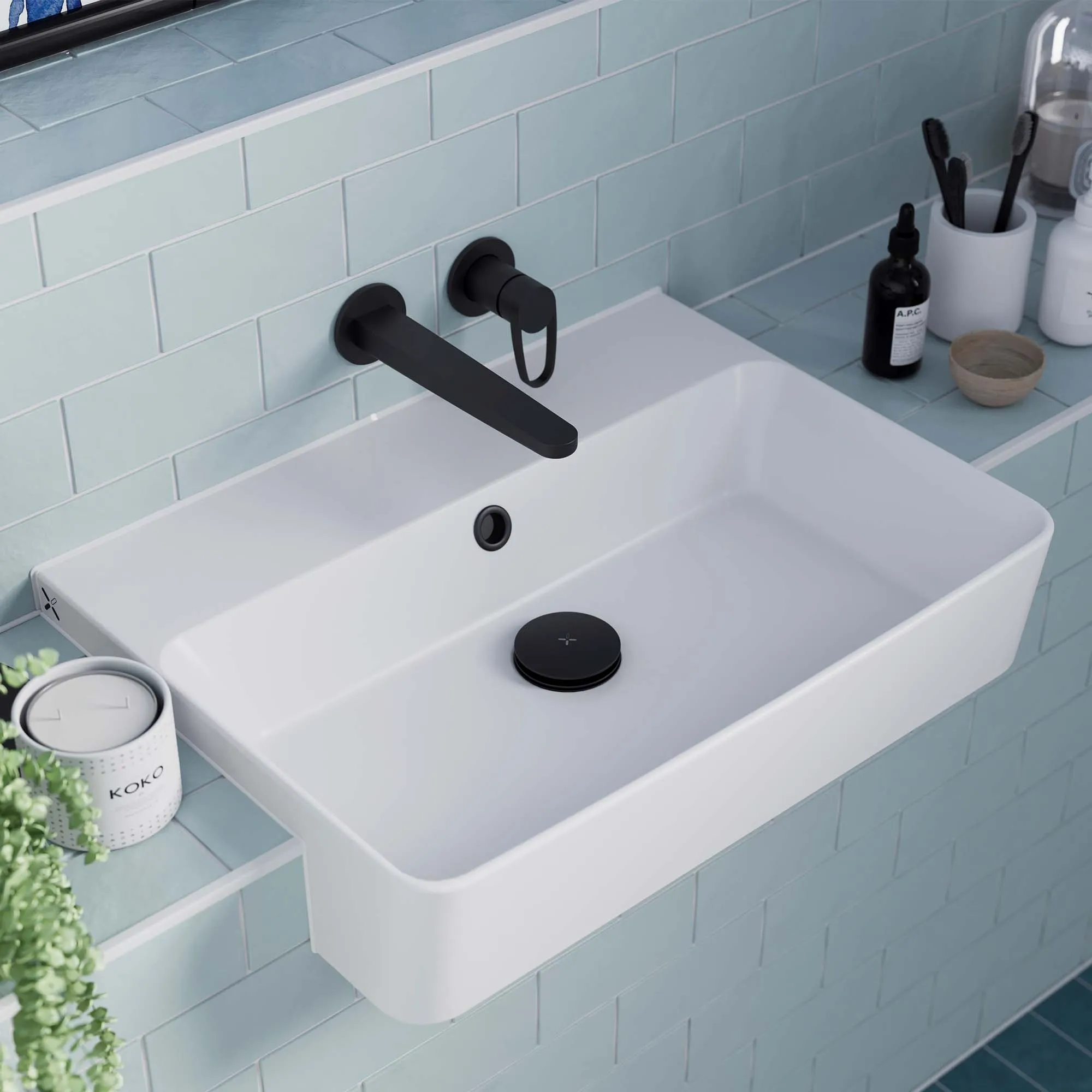 Crosswater Lazo 2 Hole Wall Mounted Basin Mixer Tap