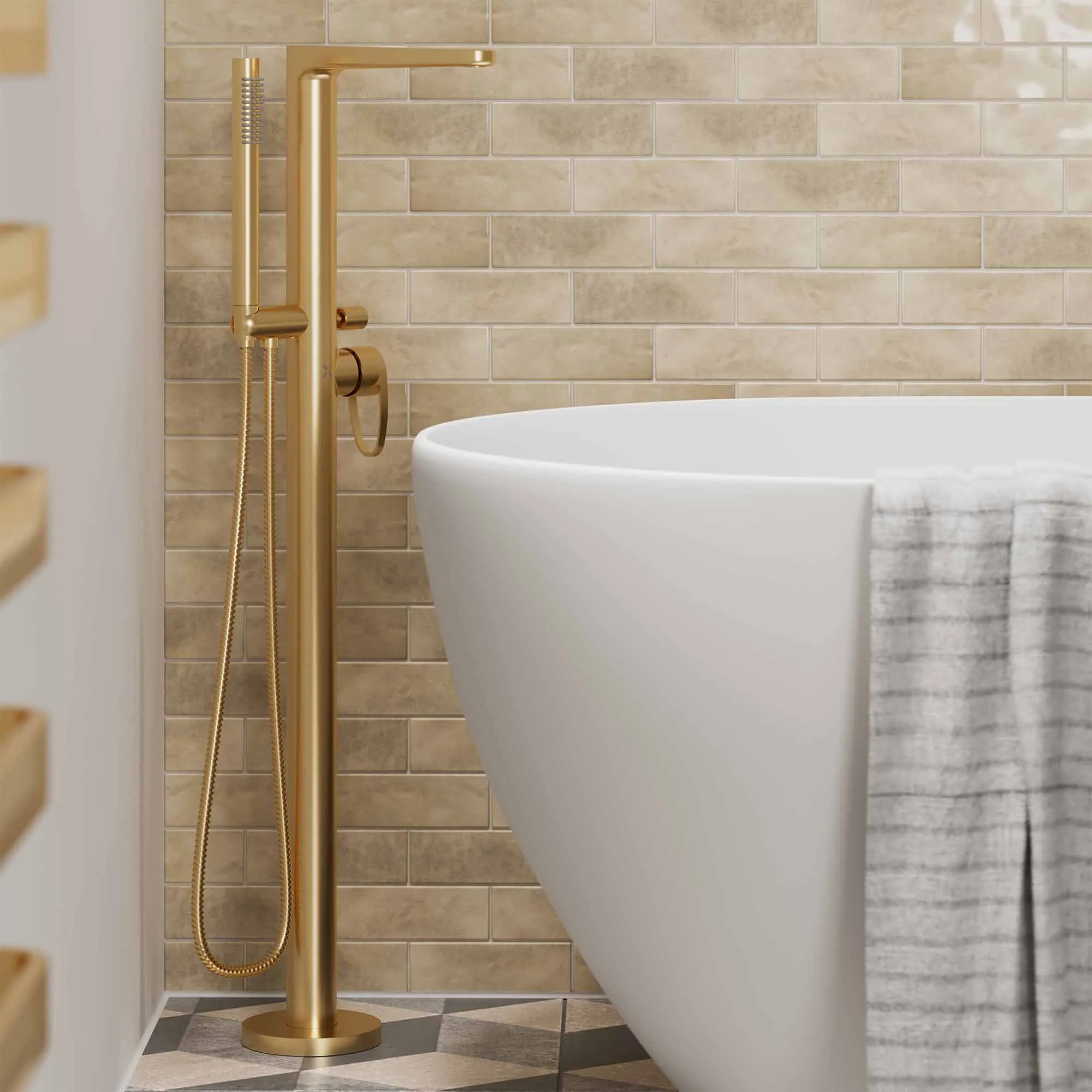 Crosswater Lazo Floorstanding Bath Shower Mixer With Handset