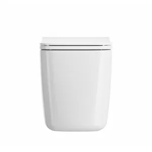 Crosswater Libra Rimless Back To Wall WC Pan With Slim Soft Close Square Toilet Seat - Gloss White