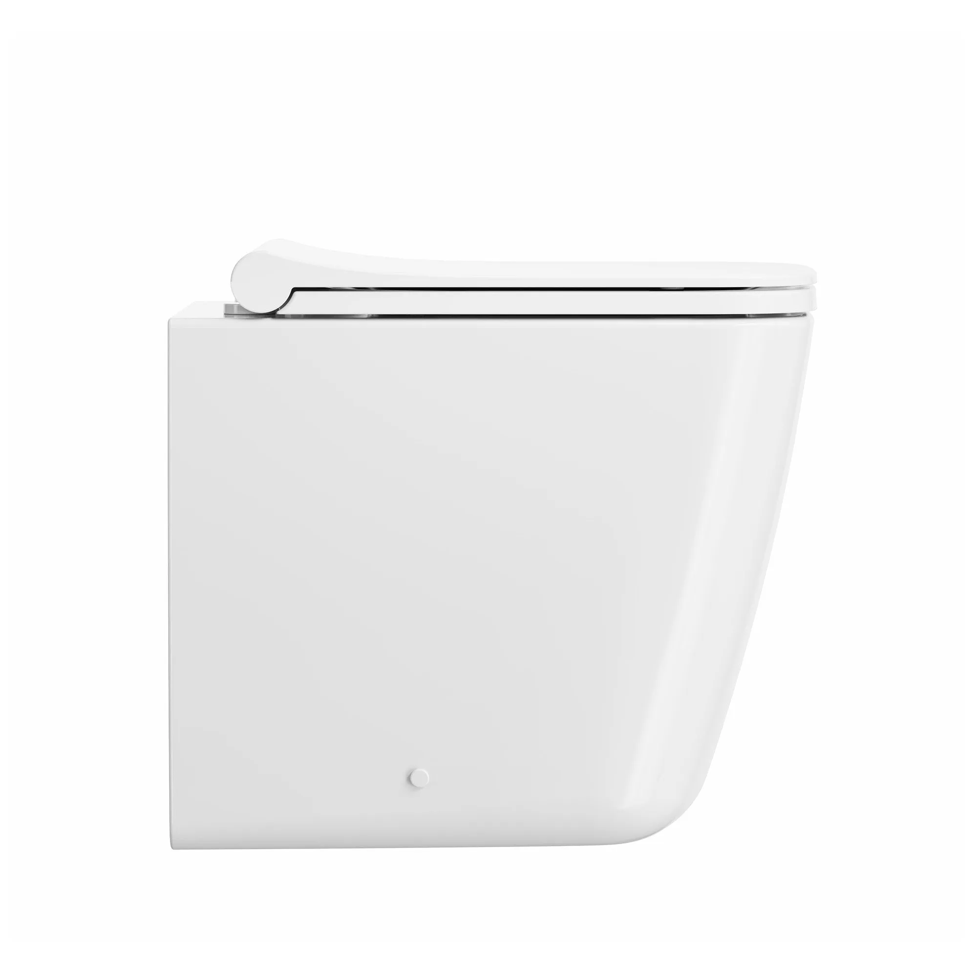 Crosswater Libra Rimless Back To Wall WC Pan With Slim Soft Close Square Toilet Seat - Gloss White