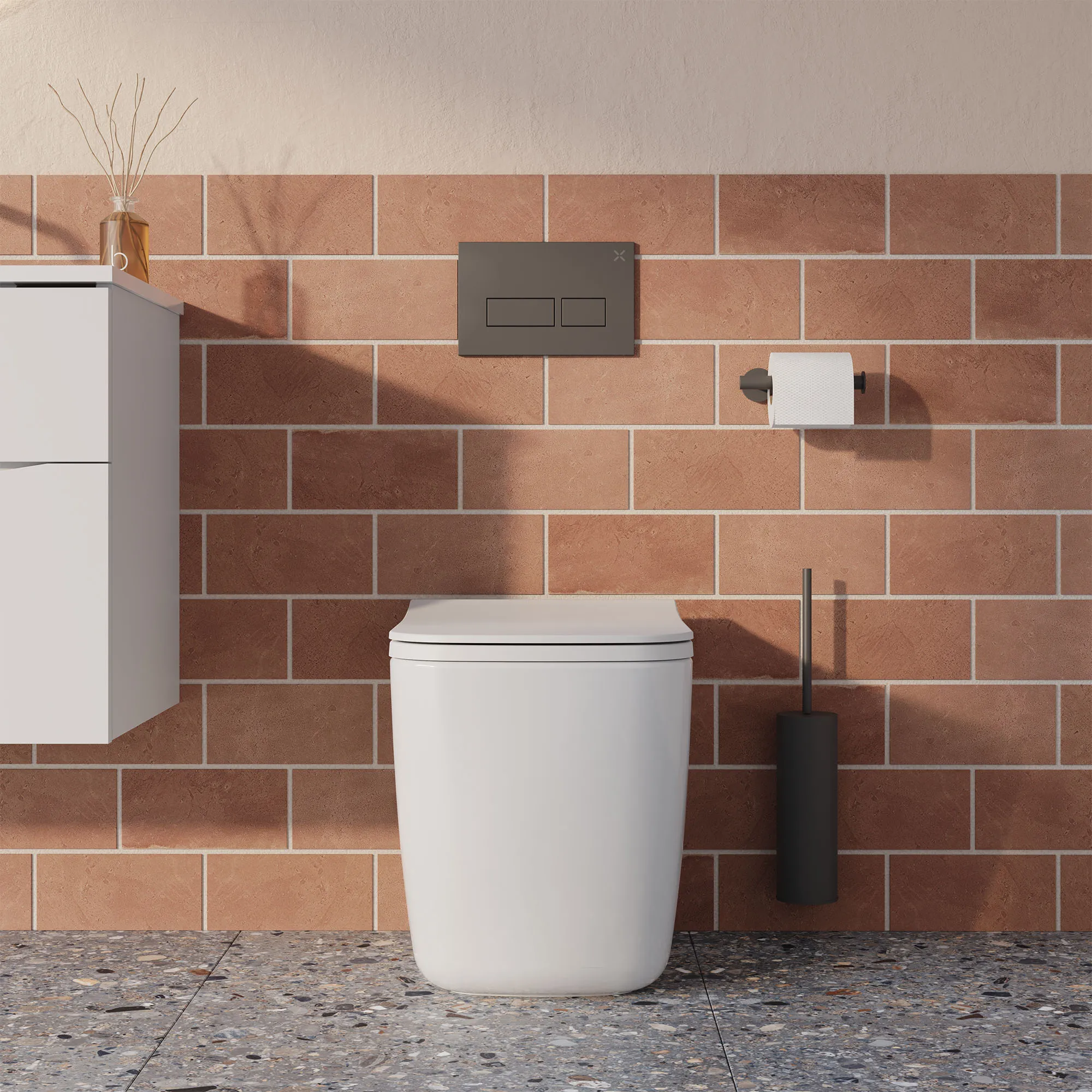 Crosswater Libra Rimless Back To Wall WC Pan With Slim Soft Close Toilet Seat - Matt White