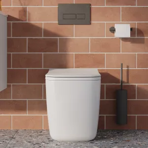 Crosswater Libra Rimless Back To Wall WC Pan With Slim Soft Close Toilet Seat - Matt White