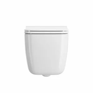 Crosswater Libra Rimless Wall Hung WC Pan With Slim Soft Close Toilet Seat - Gloss White