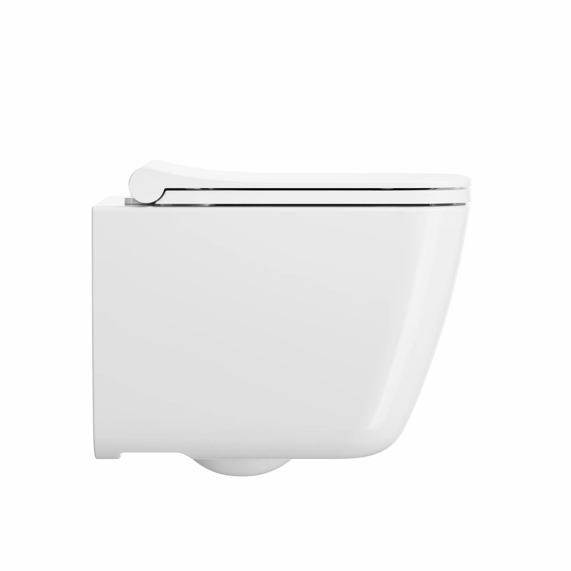 Crosswater Libra Rimless Wall Hung WC Pan With Slim Soft Close Toilet Seat - Gloss White