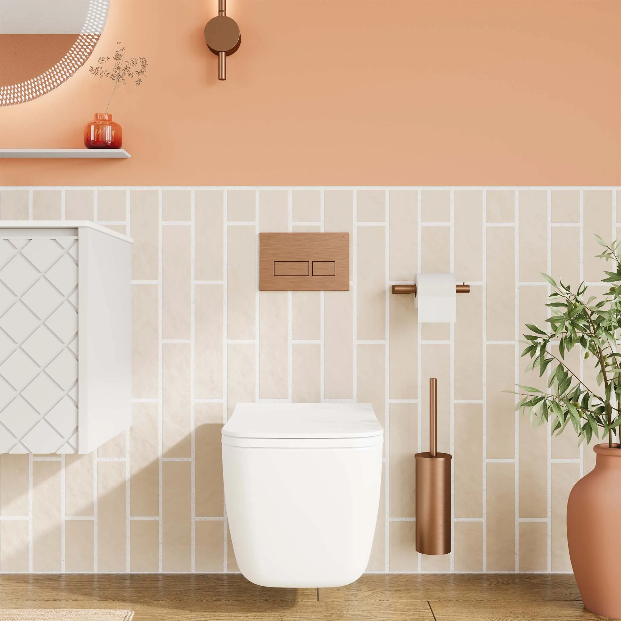 Crosswater Libra Rimless Wall Hung WC Pan With Slim Soft Close Toilet Seat - Matt White