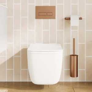 Crosswater Libra Rimless Wall Hung WC Pan With Slim Soft Close Toilet Seat - Matt White