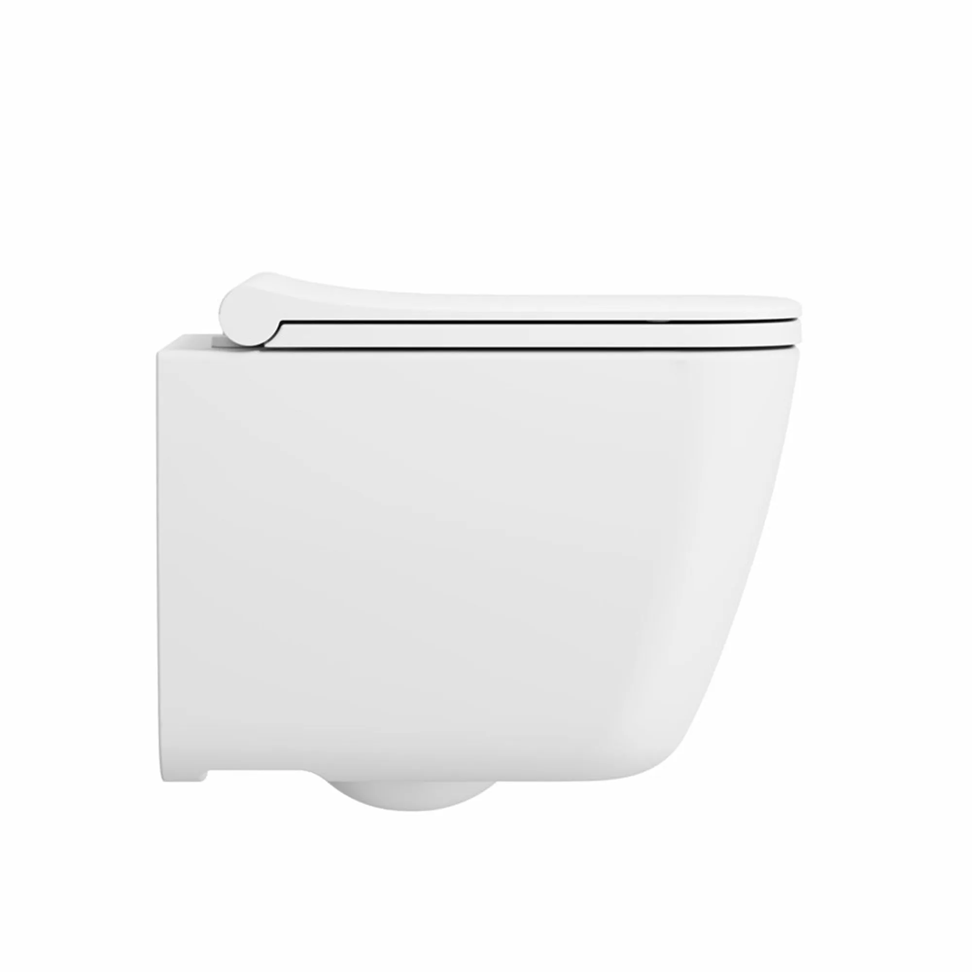 Crosswater Libra Rimless Wall Hung WC Pan With Slim Soft Close Toilet Seat - Matt White