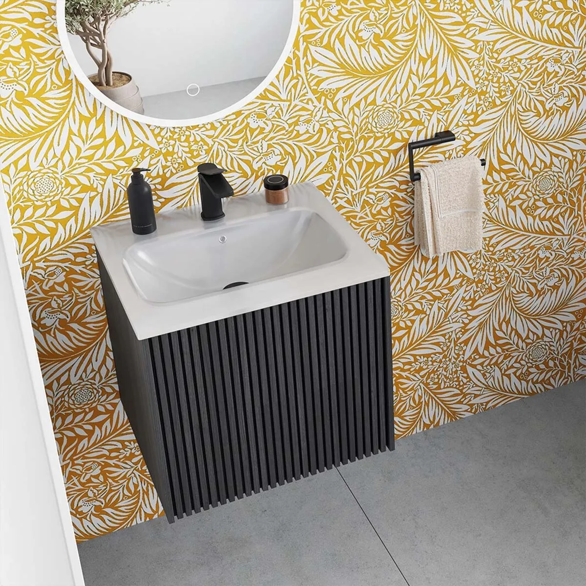 Crosswater Limit 1-Drawer Wall Hung Vanity Unit With Ice White Glass Basin