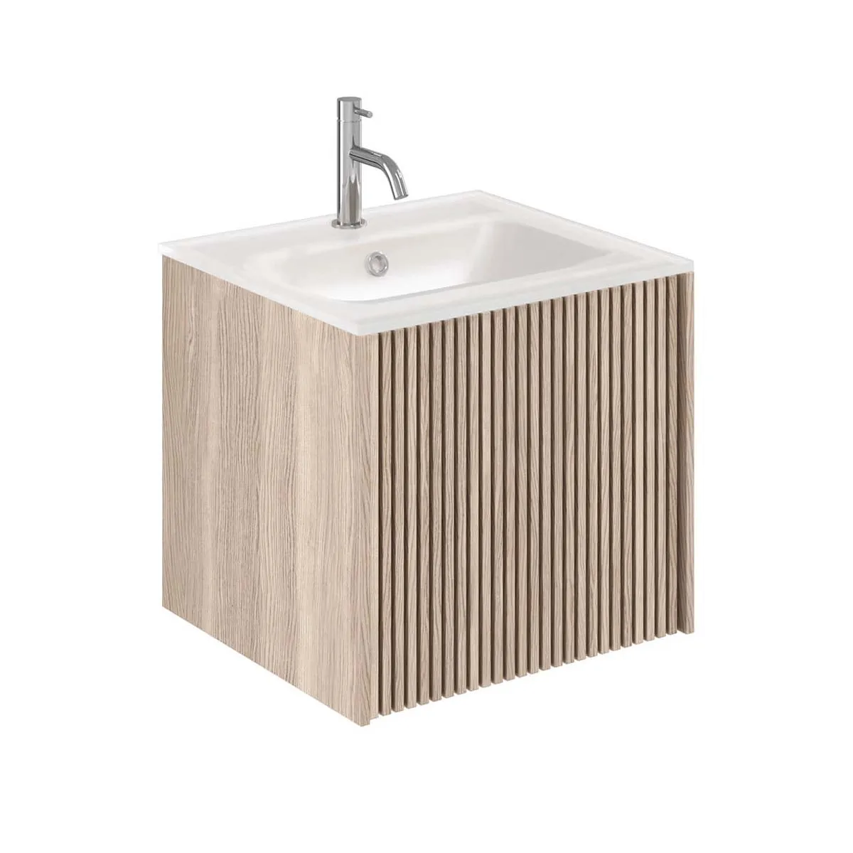 Crosswater Limit 1-Drawer Wall Hung Vanity Unit With Ice White Glass Basin