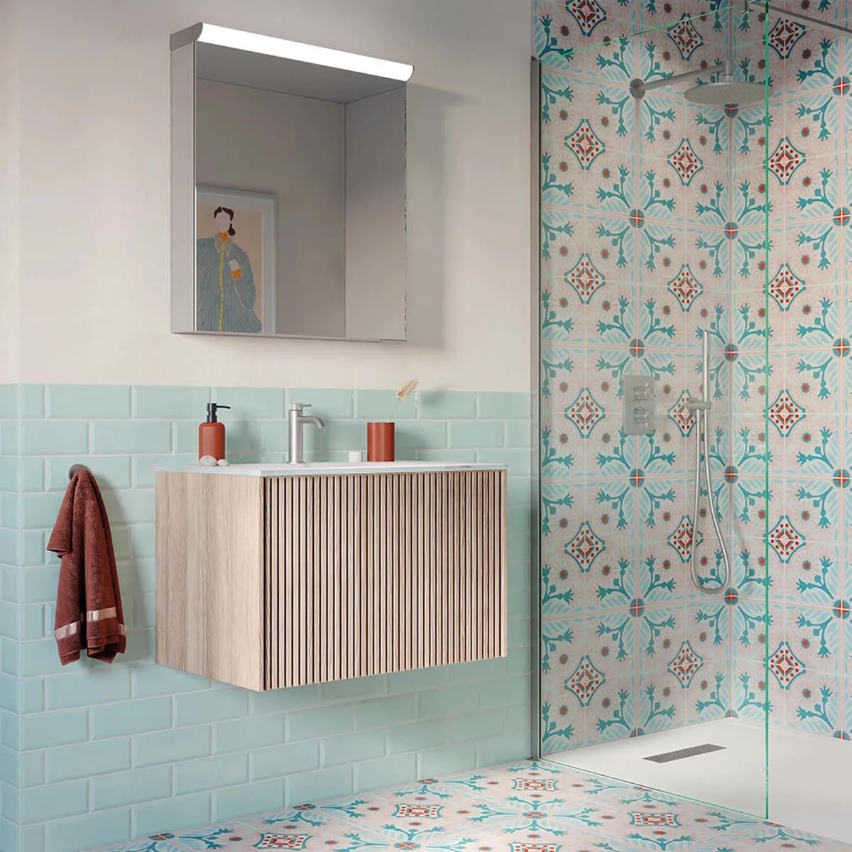Crosswater Limit 1-Drawer Wall Hung Vanity Unit With Ice White Glass Basin