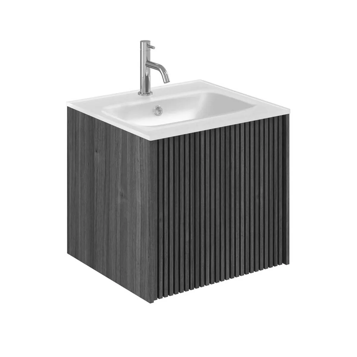 Crosswater Limit 1-Drawer Wall Hung Vanity Unit With Ice White Glass Basin