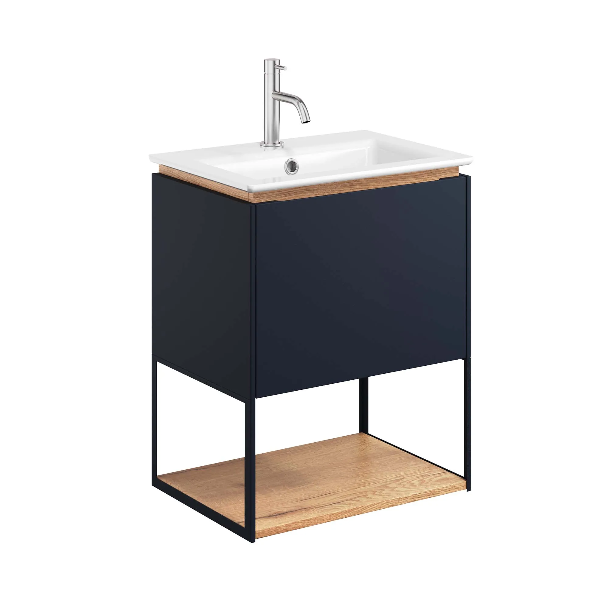 Crosswater Mada Wall Mounted Vanity Unit With Basin - Indigo Blue