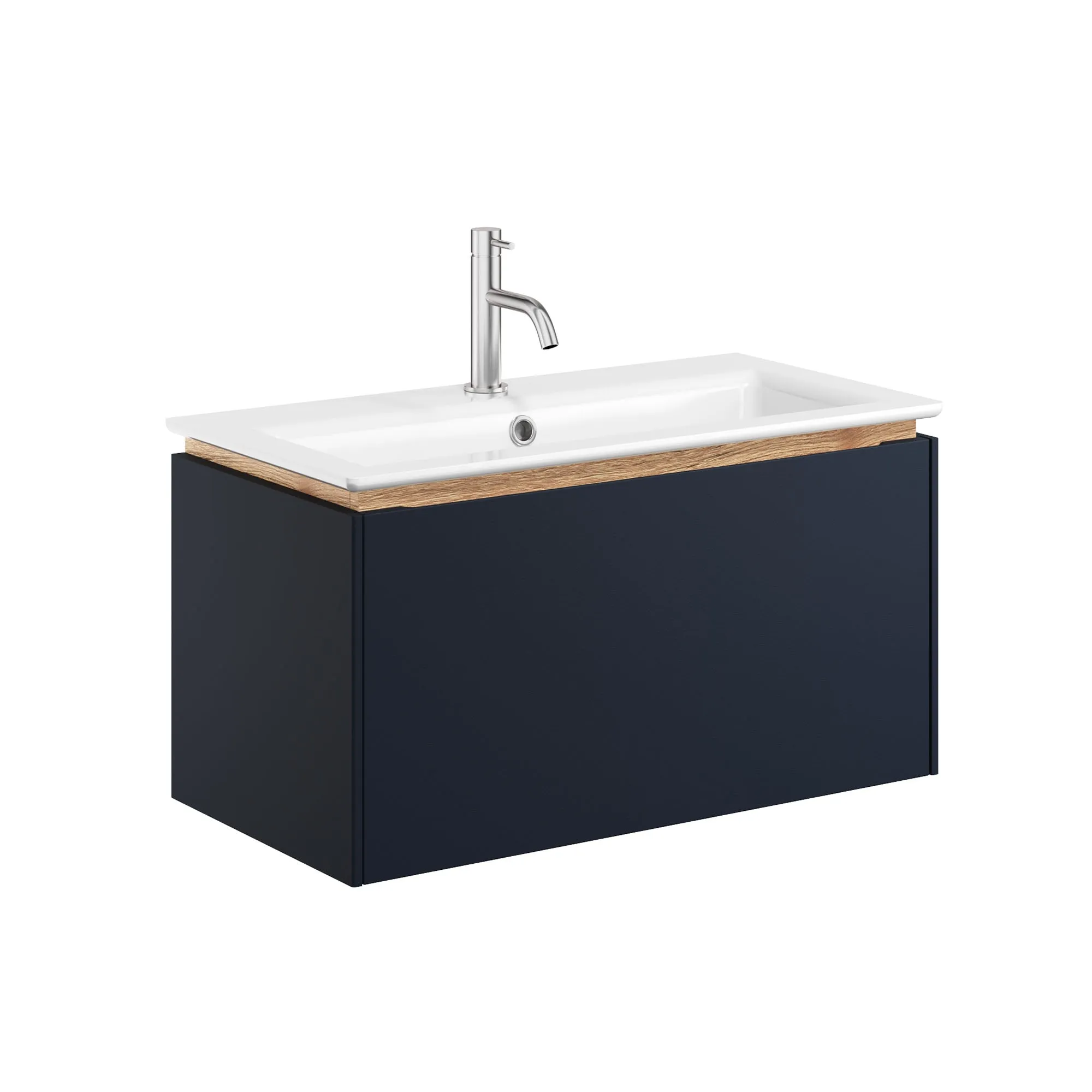 Crosswater Mada Wall Mounted Vanity Unit With Basin - Indigo Blue