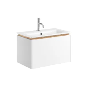 Crosswater Mada Wall Mounted Vanity Unit With Basin - Matt White