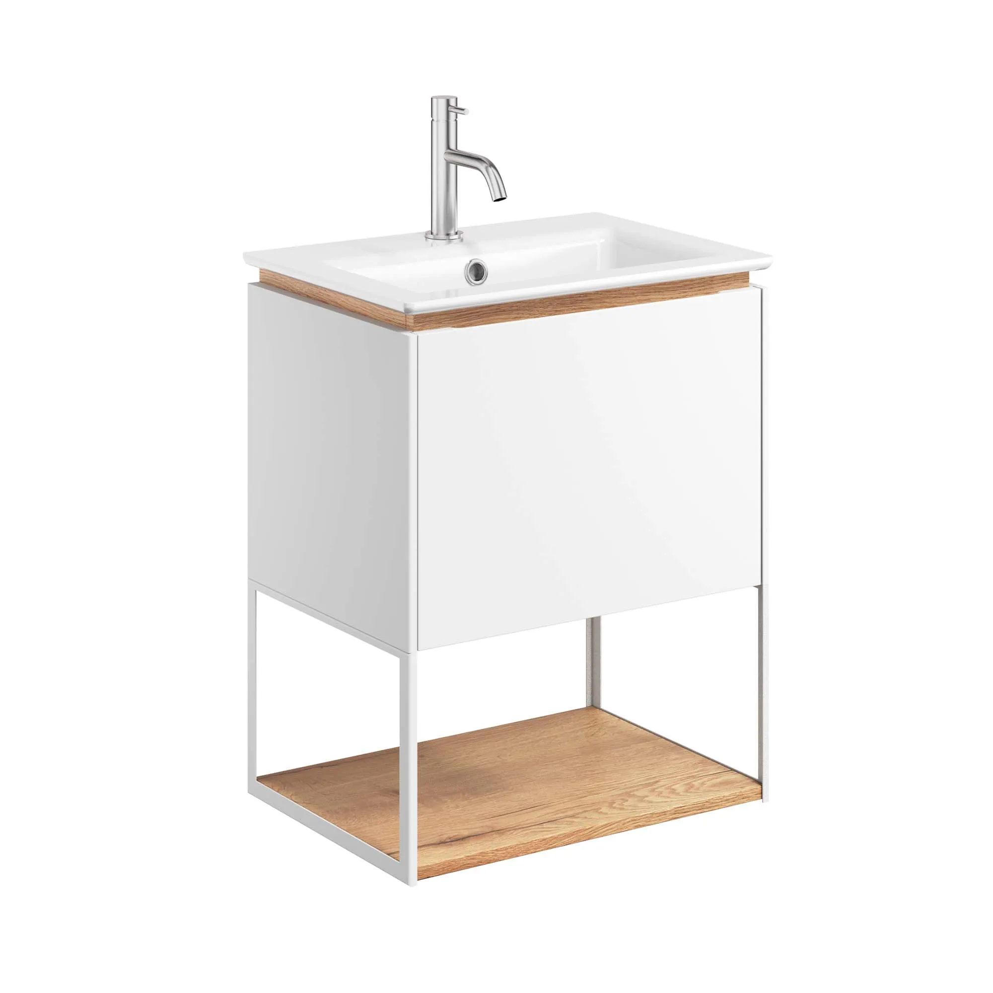 Crosswater Mada Wall Mounted Vanity Unit With Basin - Matt White