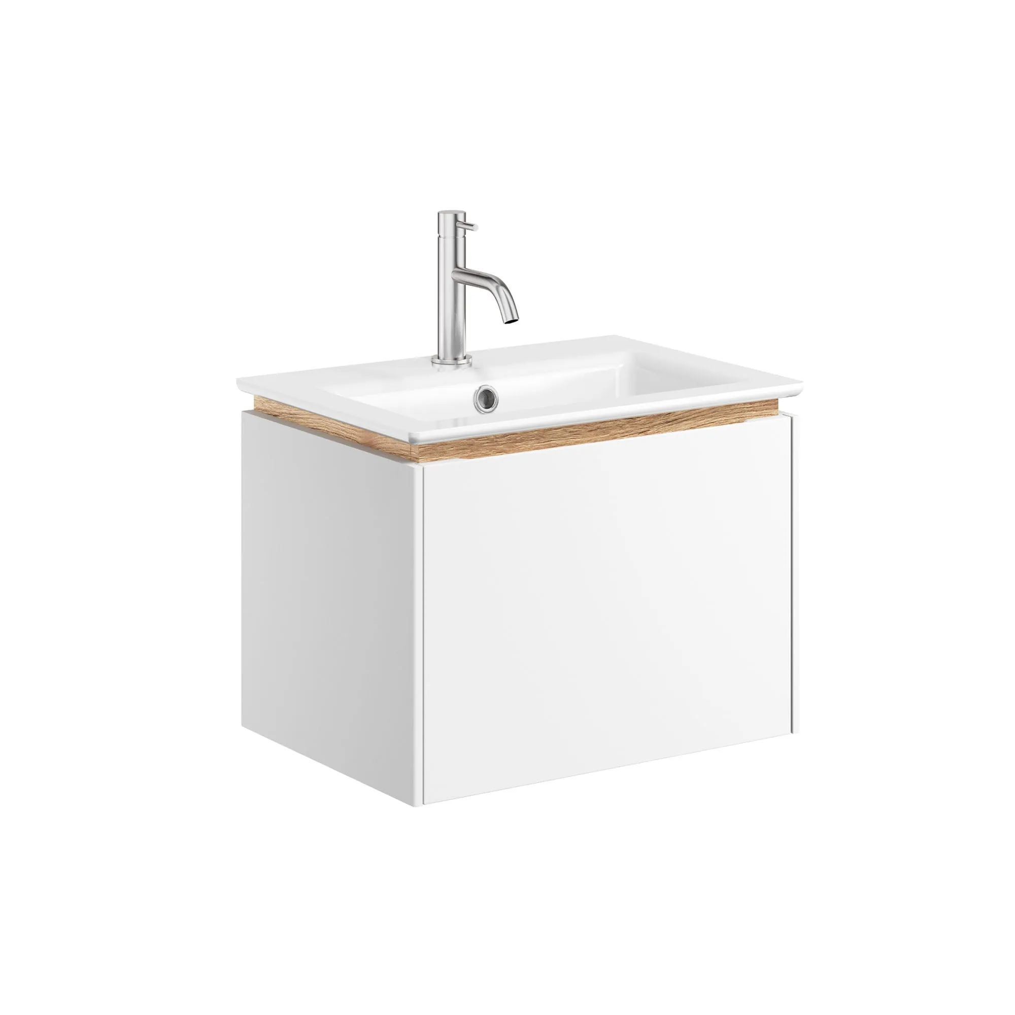 Crosswater Mada Wall Mounted Vanity Unit With Basin - Matt White