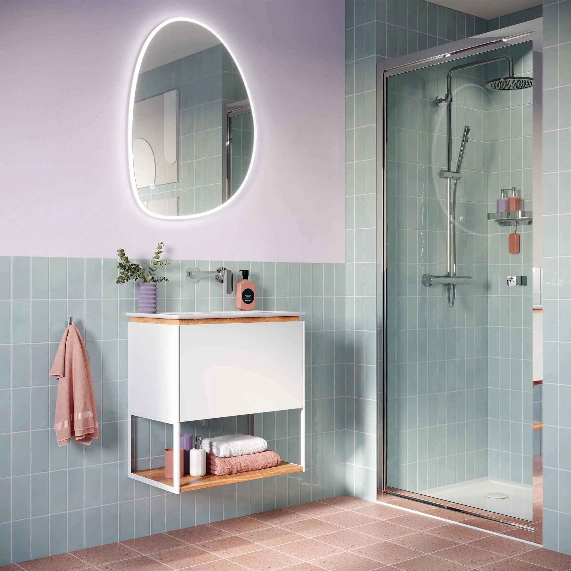 Crosswater Mada Wall Mounted Vanity Unit With Basin - Matt White