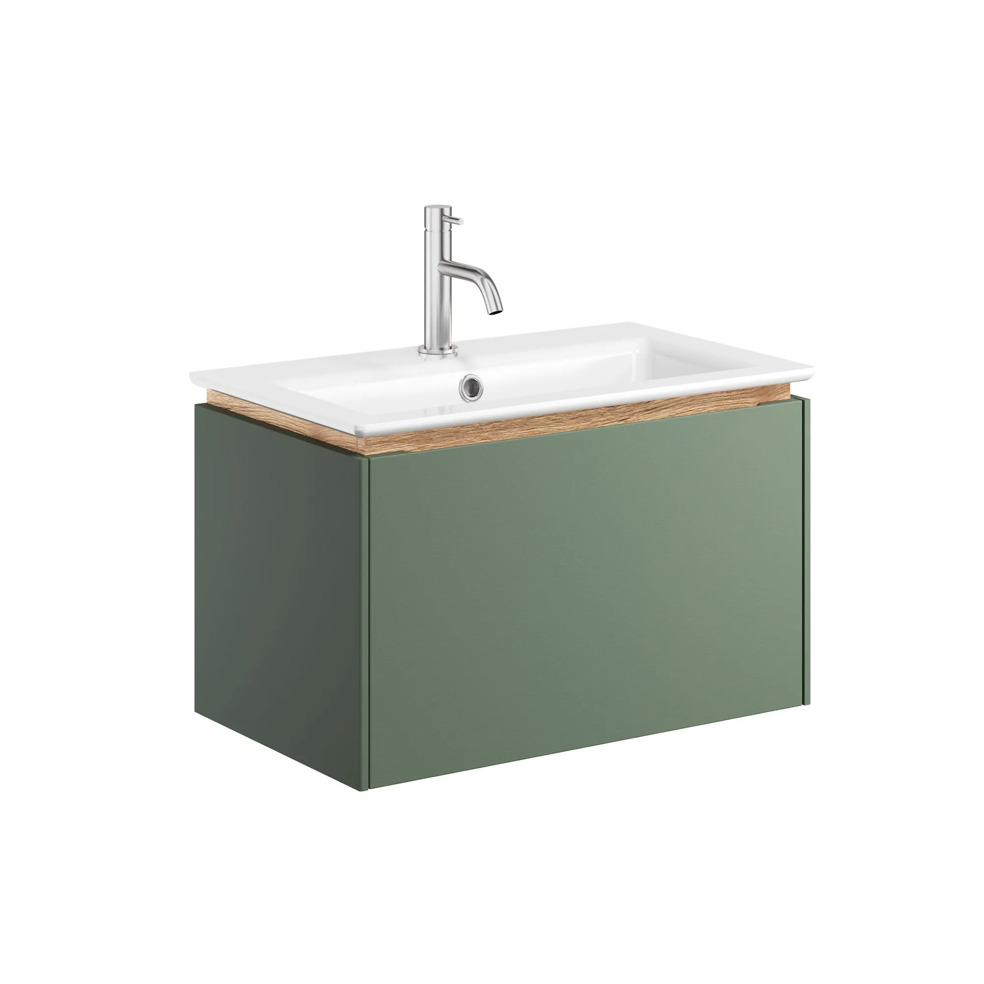Crosswater Mada Wall Mounted Vanity Unit With Basin - Sage Green