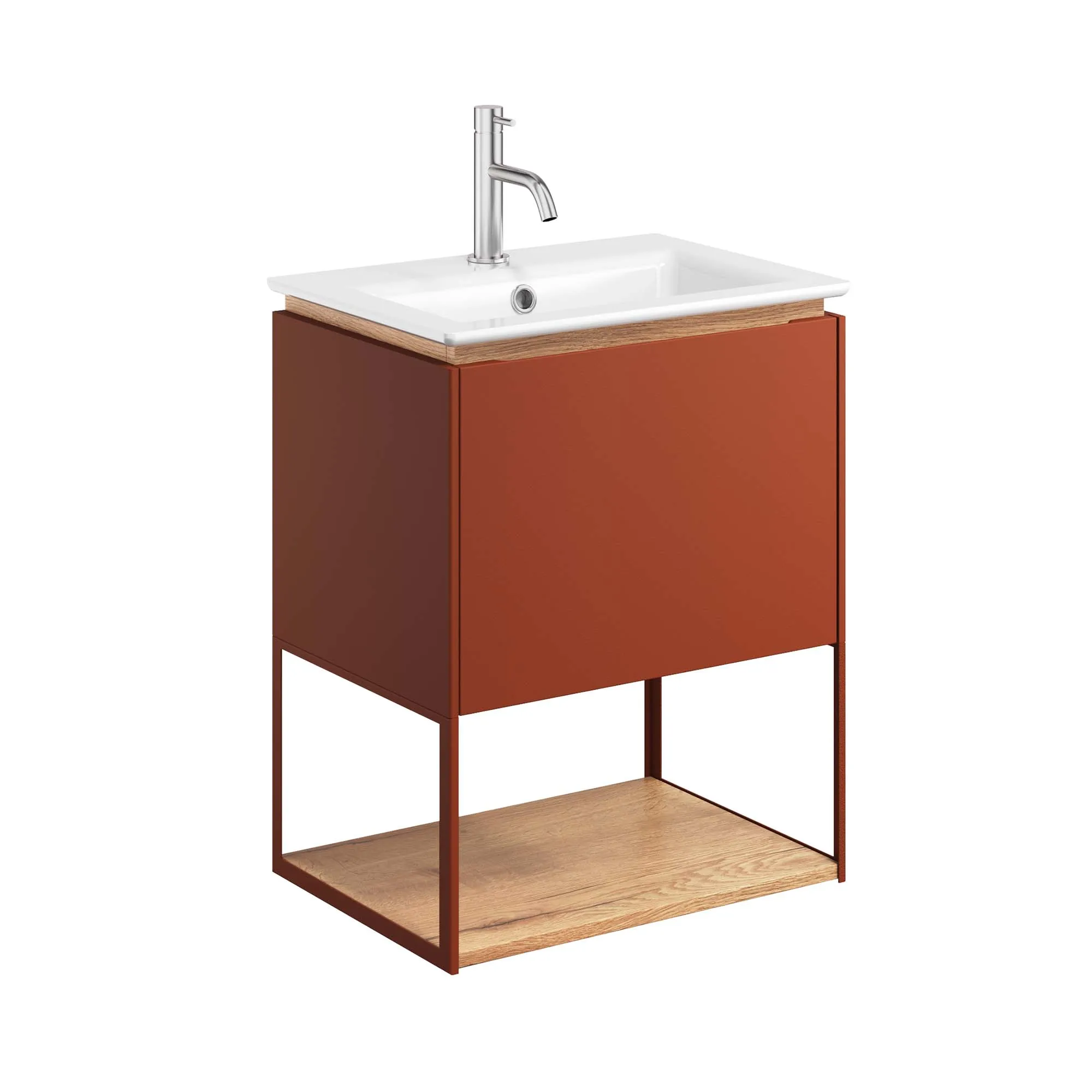 Crosswater Mada Wall Mounted Vanity Unit With Basin - Soft Clay