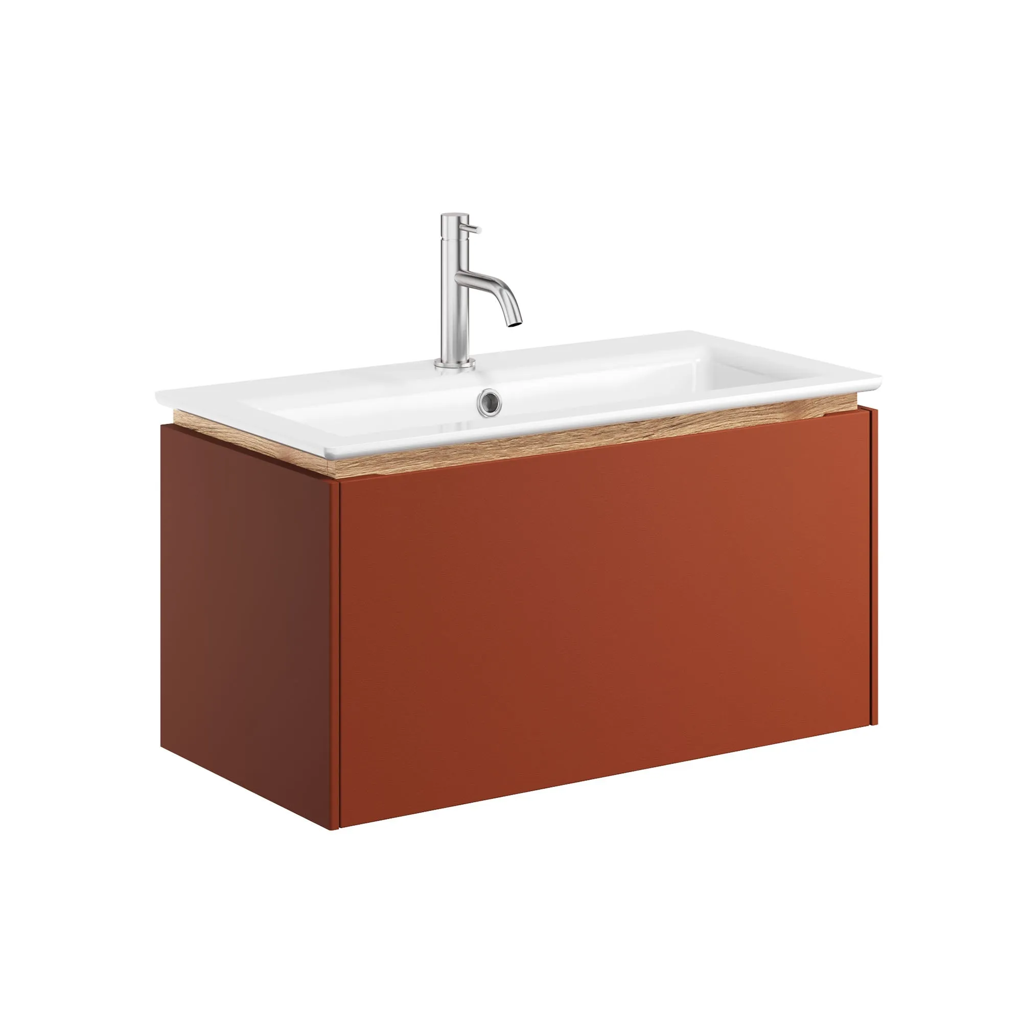 Crosswater Mada Wall Mounted Vanity Unit With Basin - Soft Clay