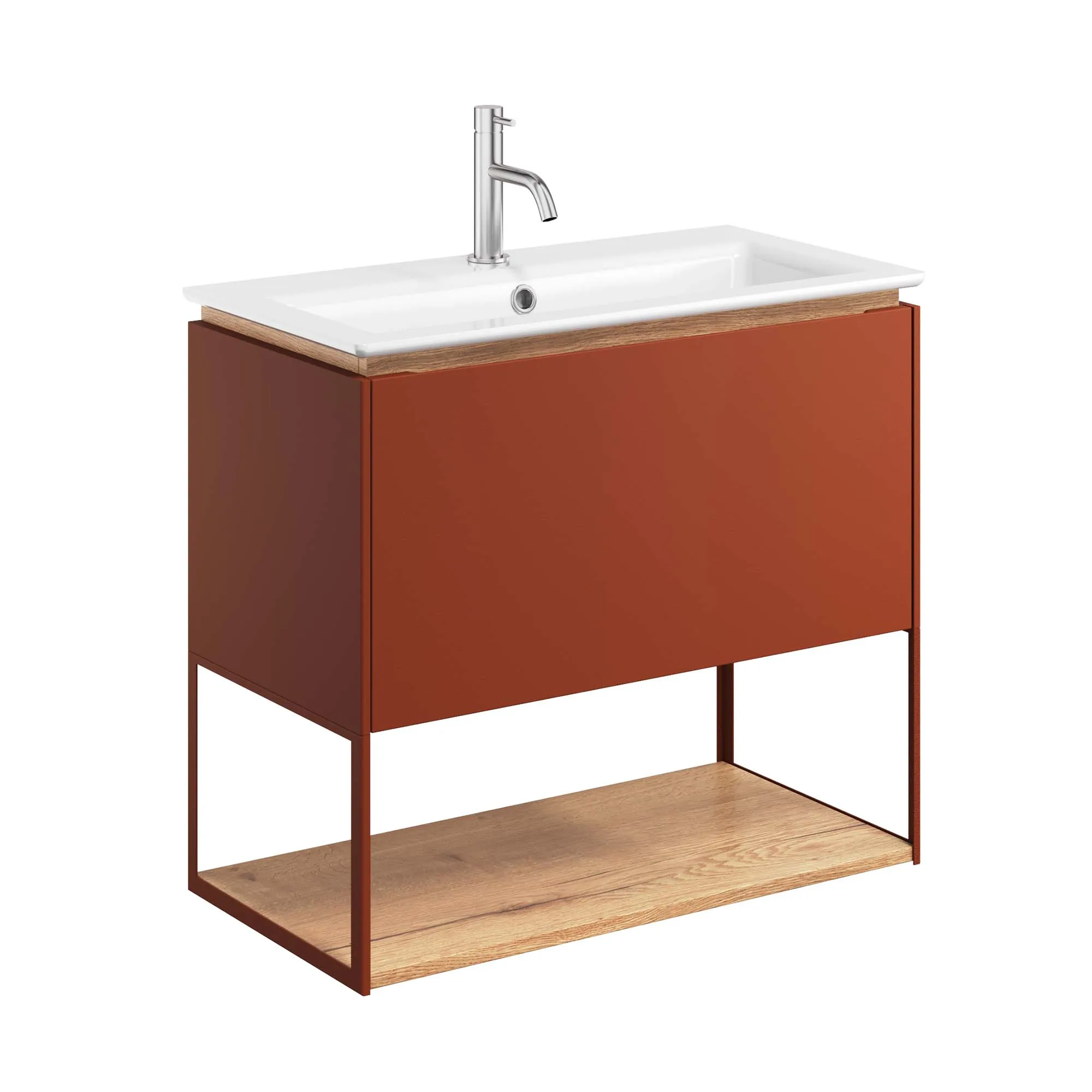 Crosswater Mada Wall Mounted Vanity Unit With Basin - Soft Clay