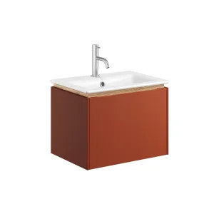 Crosswater Mada Wall Mounted Vanity Unit With Basin - Soft Clay