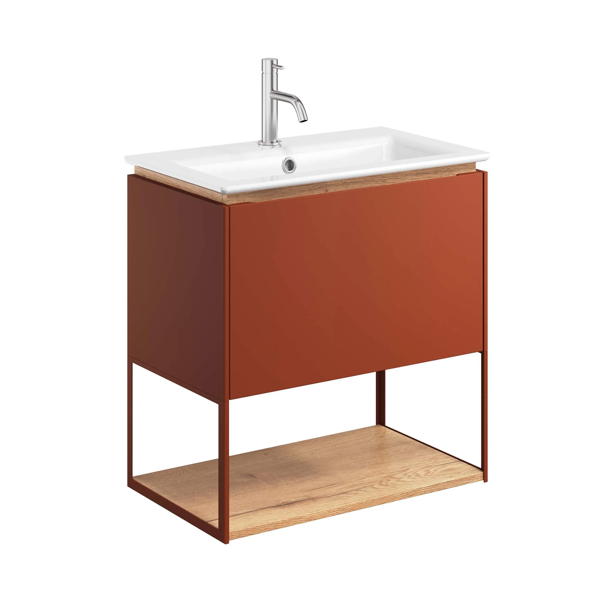 Crosswater Mada Wall Mounted Vanity Unit With Basin - Soft Clay