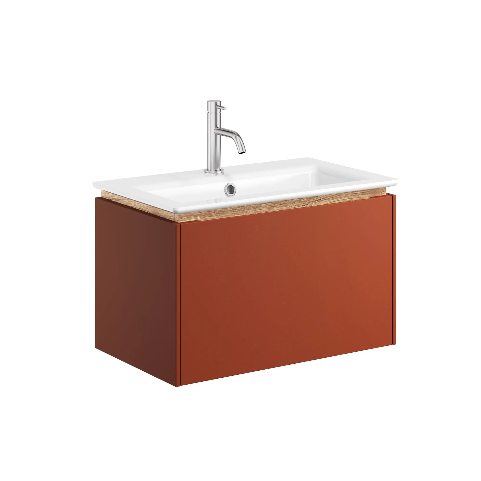 Crosswater Mada Wall Mounted Vanity Unit With Basin - Soft Clay