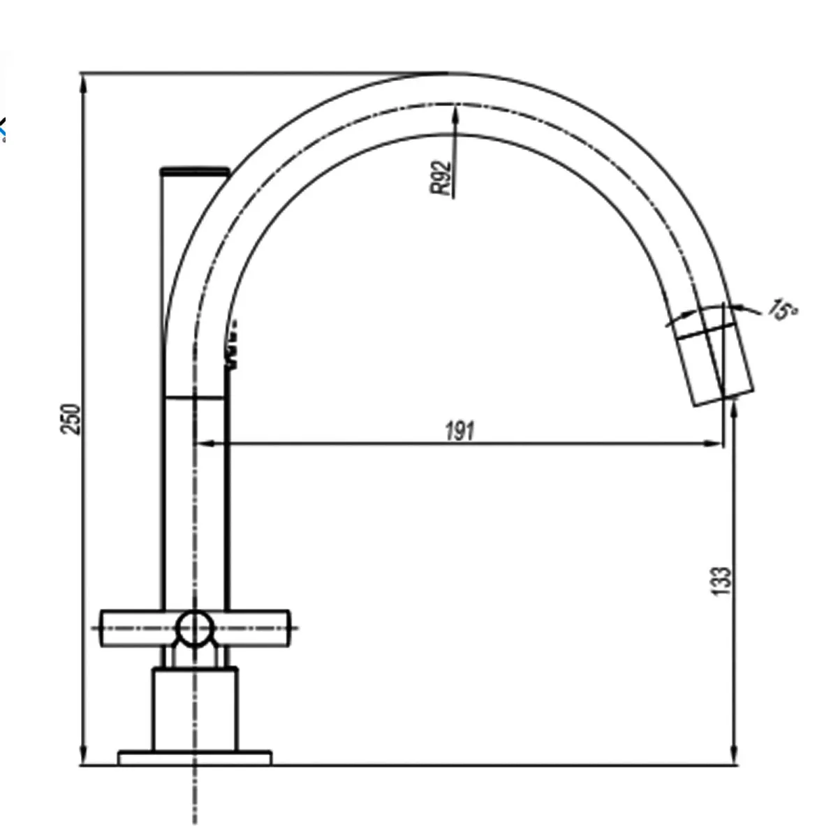 Crosswater MPRO Crosshead Highneck 5 Tap Hole Deck Mounted Bath Mixer with Shower Handset