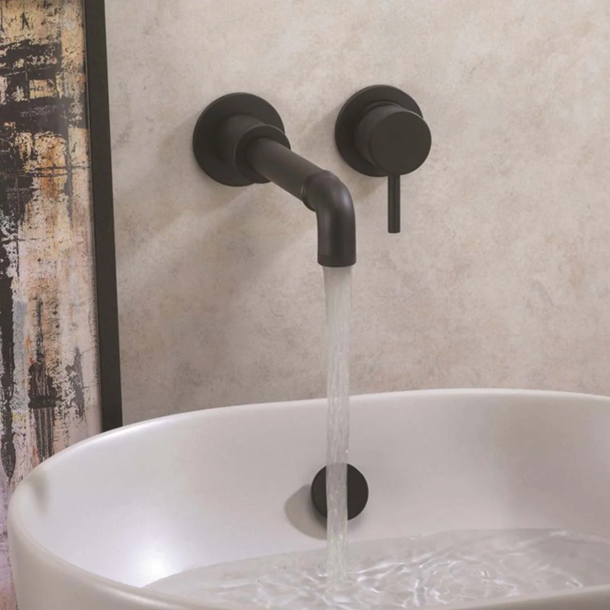 Crosswater MPRO Industrial 2 Hole Wall Mounted Basin Mixer Tap
