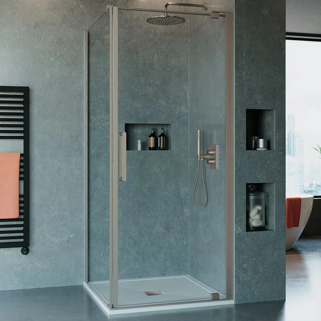 Crosswater OPTIX 10 Pivot Shower Door & Optional Side Panel