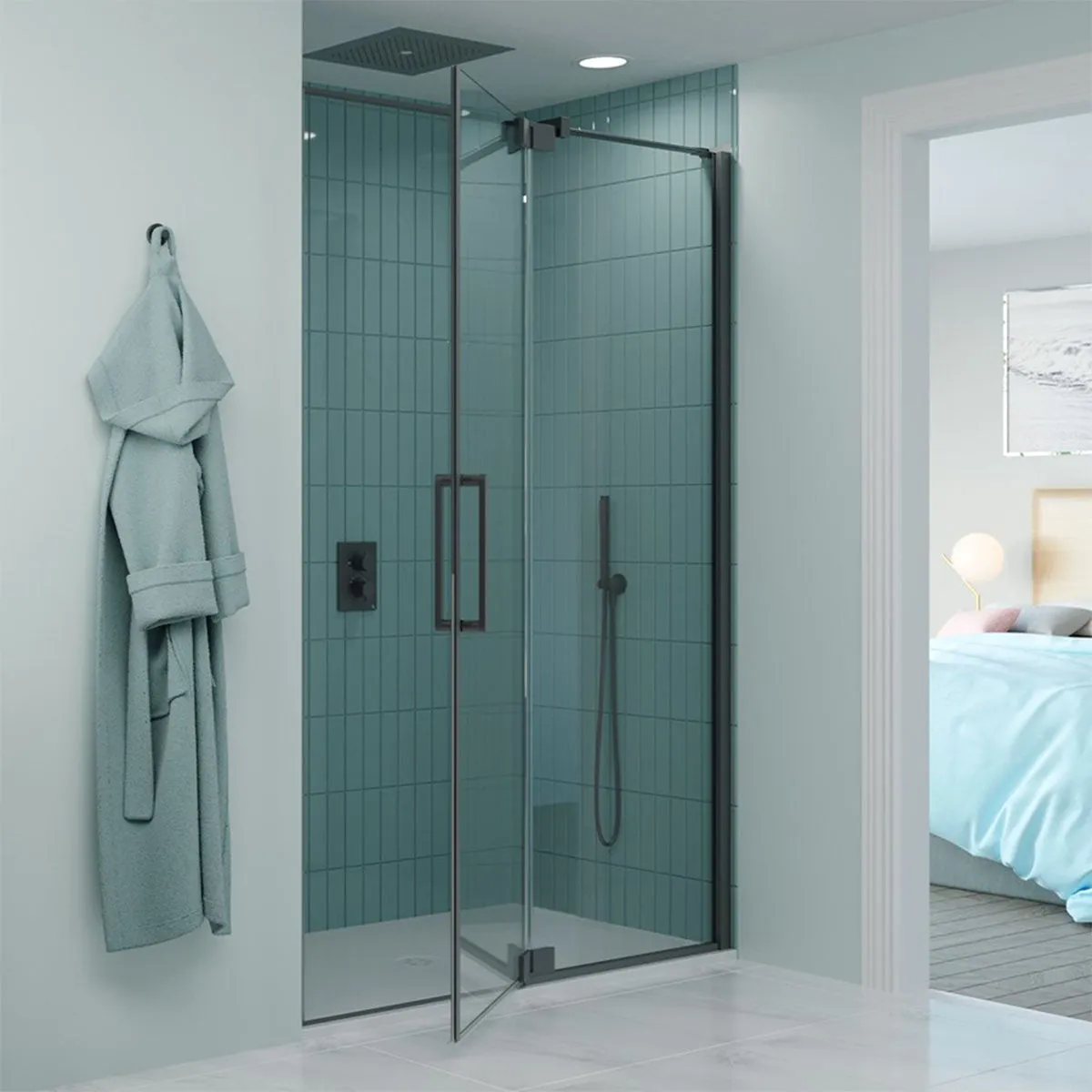 Crosswater OPTIX 10 Pivot Shower Door & Optional Side Panel