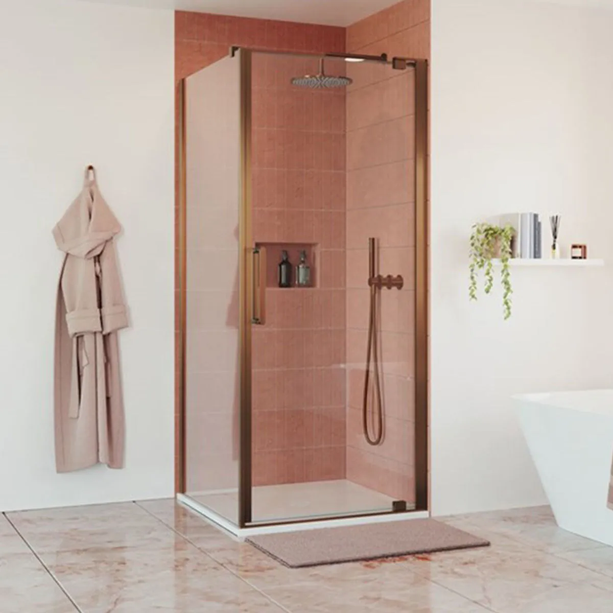 Crosswater OPTIX 10 Pivot Shower Door & Optional Side Panel