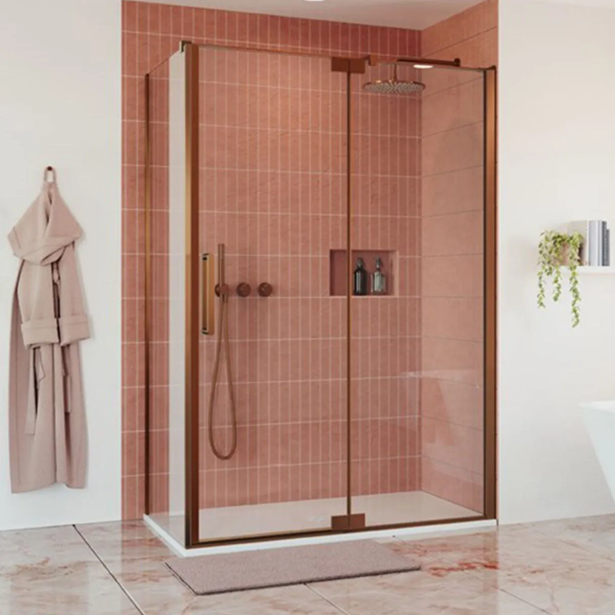 Crosswater OPTIX 10 Pivot Shower Door With Inline Panel & Optional Side Panel