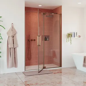 Crosswater OPTIX 10 Pivot Shower Door With Inline Panel & Optional Side Panel