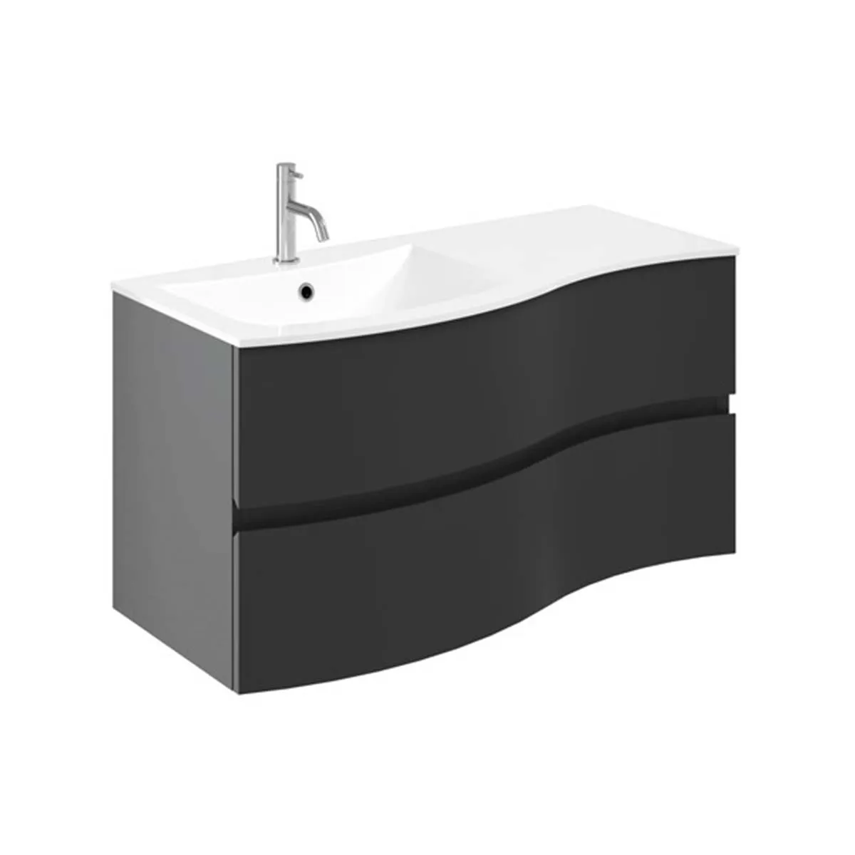 Crosswater Svelte 1000 Double Drawer Wall Hung Vanity Unit With Cast Mineral Marble Basin
