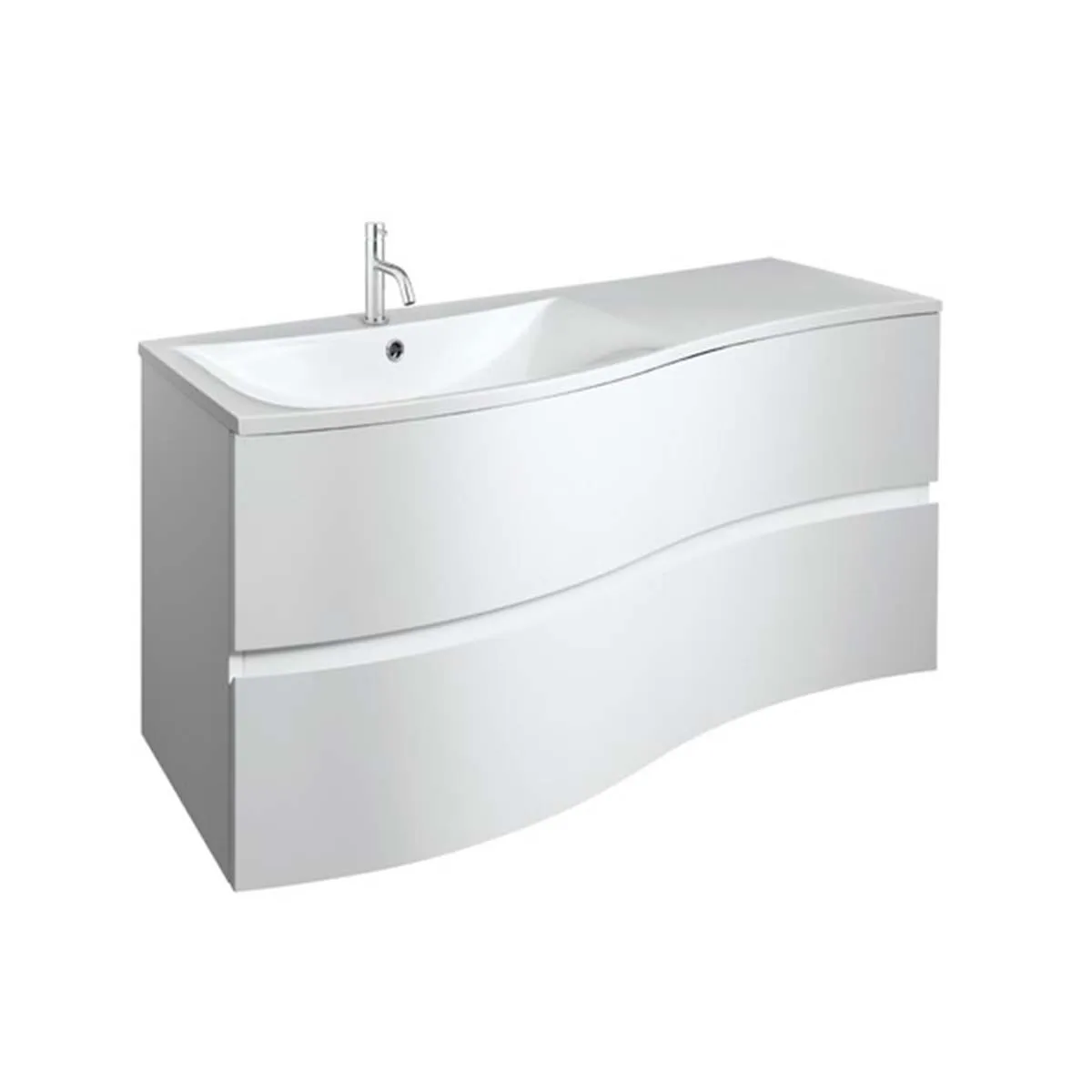Crosswater Svelte 1000 Double Drawer Wall Hung Vanity Unit With Cast Mineral Marble Basin