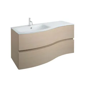 Crosswater Svelte 1000 Double Drawer Wall Hung Vanity Unit With Ice White Glass Basin