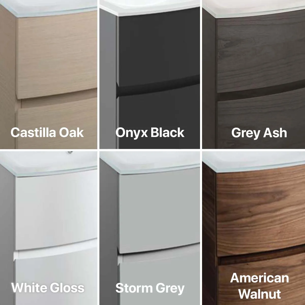 Crosswater Svelte 2-Drawer Wall Hung Vanity Unit With Cast Mineral Marble Basin