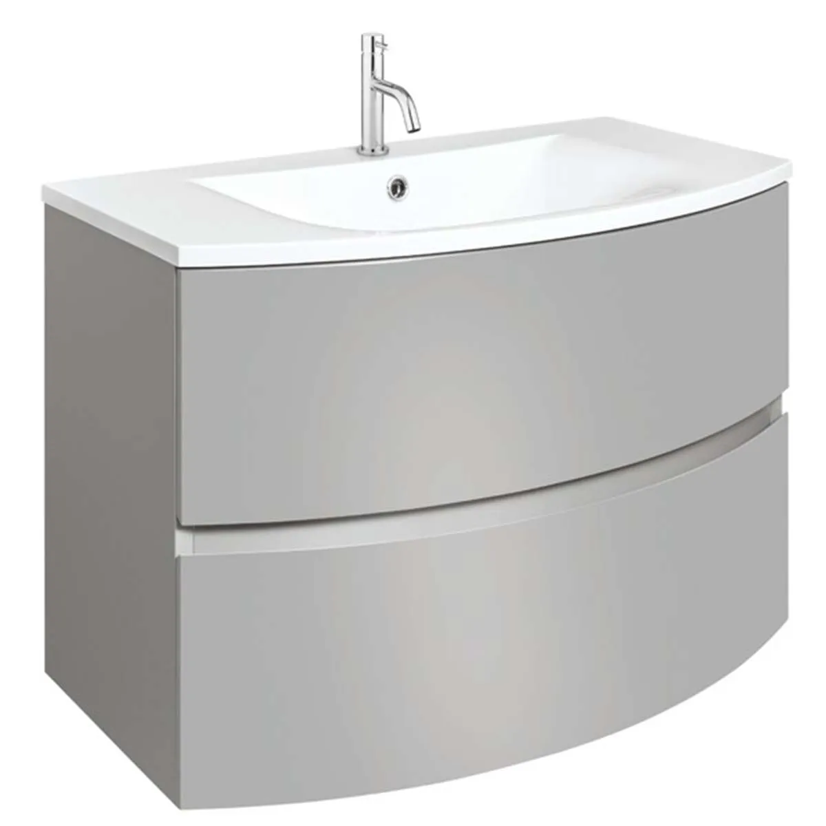 Crosswater Svelte 2-Drawer Wall Hung Vanity Unit With Cast Mineral Marble Basin