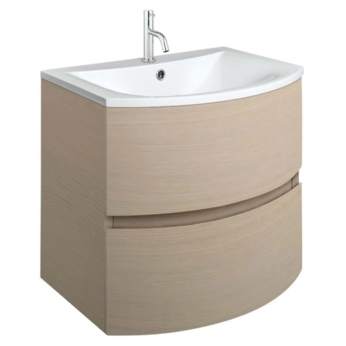 Crosswater Svelte 2-Drawer Wall Hung Vanity Unit With Cast Mineral Marble Basin
