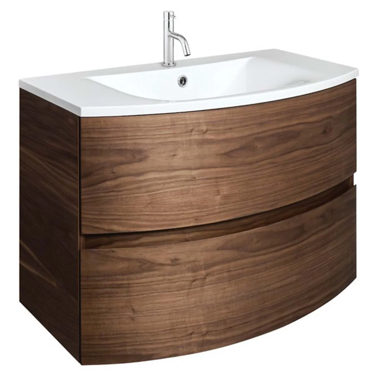 Crosswater Svelte 2-Drawer Wall Hung Vanity Unit With Cast Mineral Marble Basin